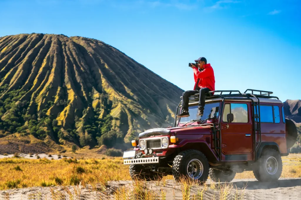 4WD jeep ride across the Sea of Sand during private Bromo tour Malang