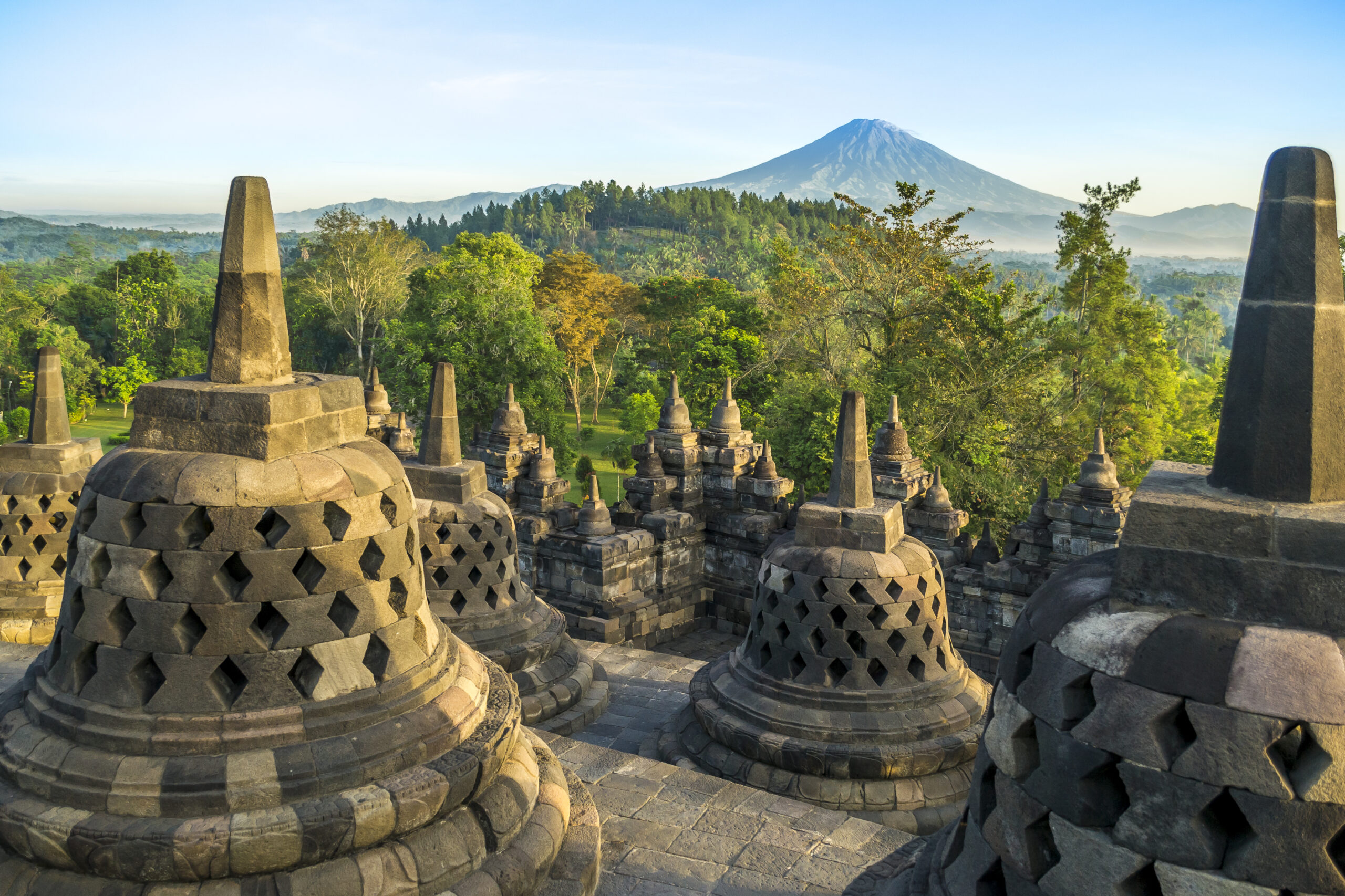 Morning at Borobudur, Java, Indonesia